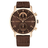 Tommy Hilfiger Multi-function Brown Leather Men's Watch  1710400 - Watches of America