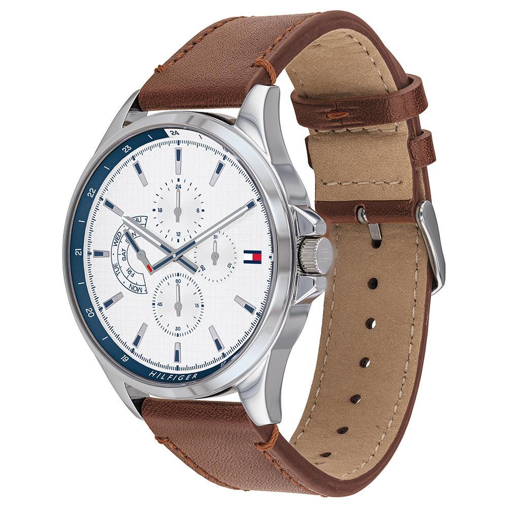 Tommy Hilfiger Multi-function Brown Leather Men's Watch 1791614 – Watches  of America