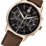 Tommy Hilfiger Multi-function Dark Brown Leather Men's Watch 1791631 - Watches of America #2