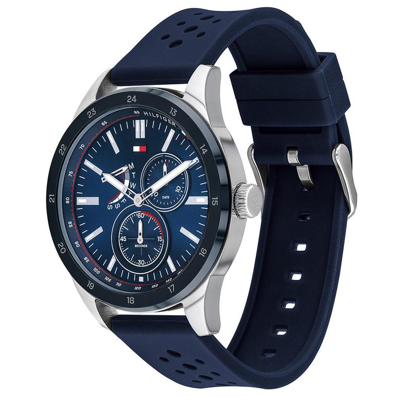 Tommy Hilfiger Multi-function Blue Silicone Men's Watch 1791635 - Watches of America #3
