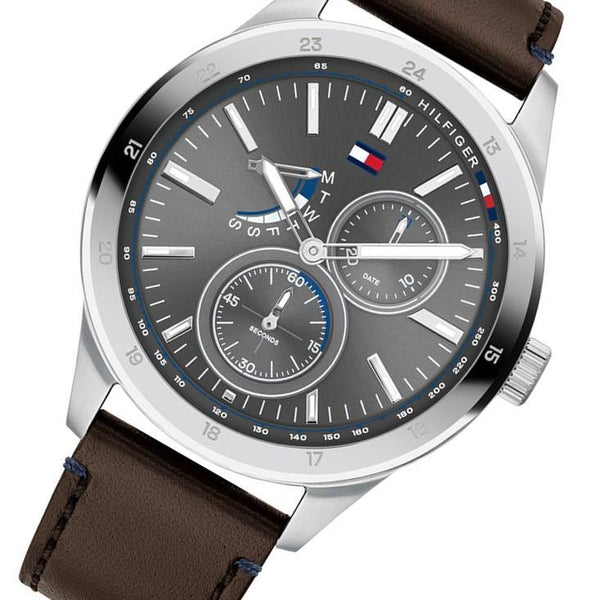 Tommy Hilfiger Multi-function Brown Leather Men's Watch 1791637 - Watches of America #2
