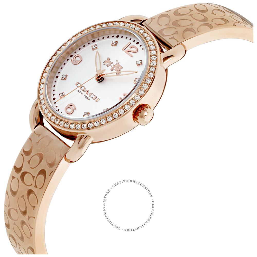 Coach Ladies Watch Rose Gold And Silver Coach Delancey Silver
