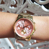 Michael Kors Runway Chronograph Orange Dial Gold Ladies Watch MK6162 - Watches of America #5