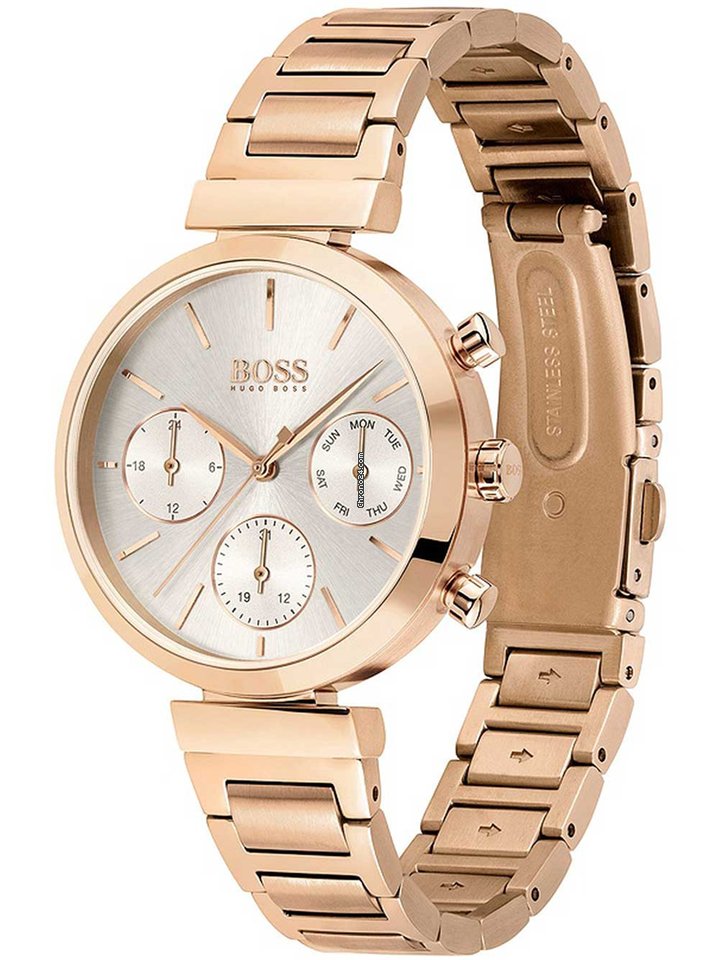 Hugo Boss Flawless Chronograph Rose Gold Women's Watch 1502531 - Watches of America #2