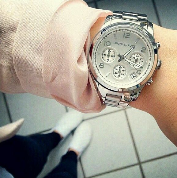 Michael Kors Runway Chronograph Silver Ladies Watch MK5076 - Watches of America #6