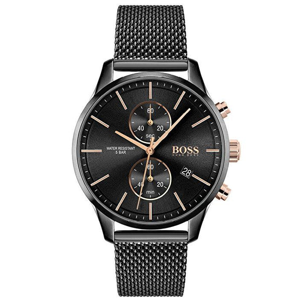 Hugo Boss Associate Black Mesh Men's Watch  1513811 - Watches of America