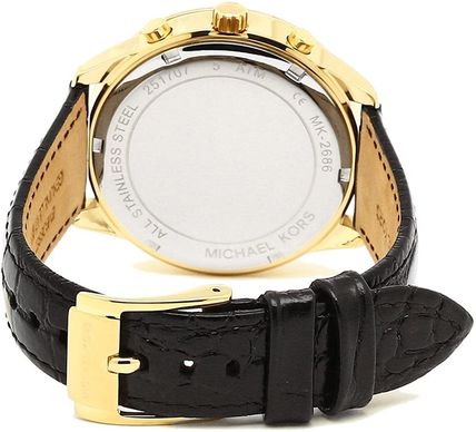 Michael Kors Slater Black Leather Strap Women's Watch MK2686 - Watches of America #2
