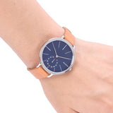 Skagen Hagen Reloj de mujer de cuero tostado con esfera azul SKW2355