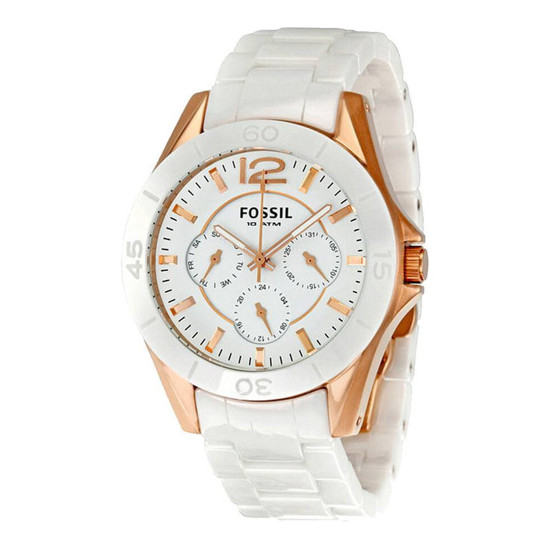 Fossil White Ceramic Multi-Function Women's Watch  CE1006 - Watches of America