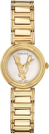 Versace Virtus Gold Mini White Dial Women's Watch  VET300221 - Watches of America