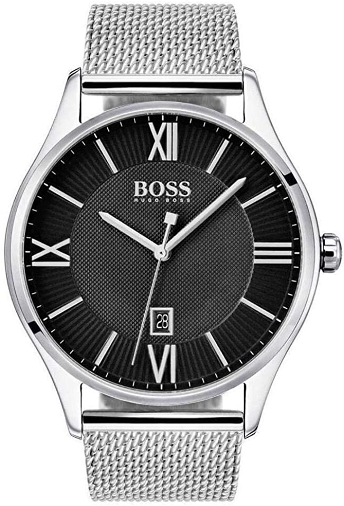 Hugo Boss Men's Governor Black Dial Mesh Bracelet Watch  HB1513601 - Watches of America
