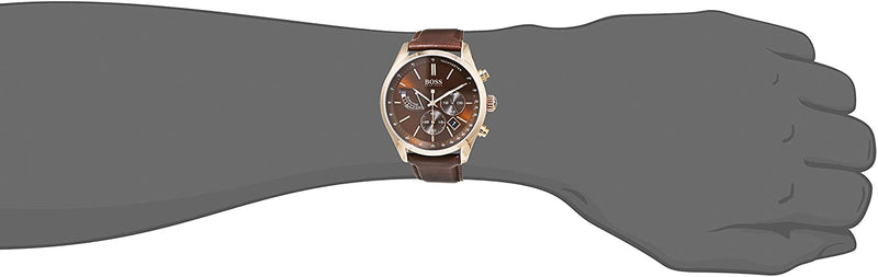 Hugo Boss Mens Chronograph Quartz Leather Strap Watch HB1513605 - Watches of America #4