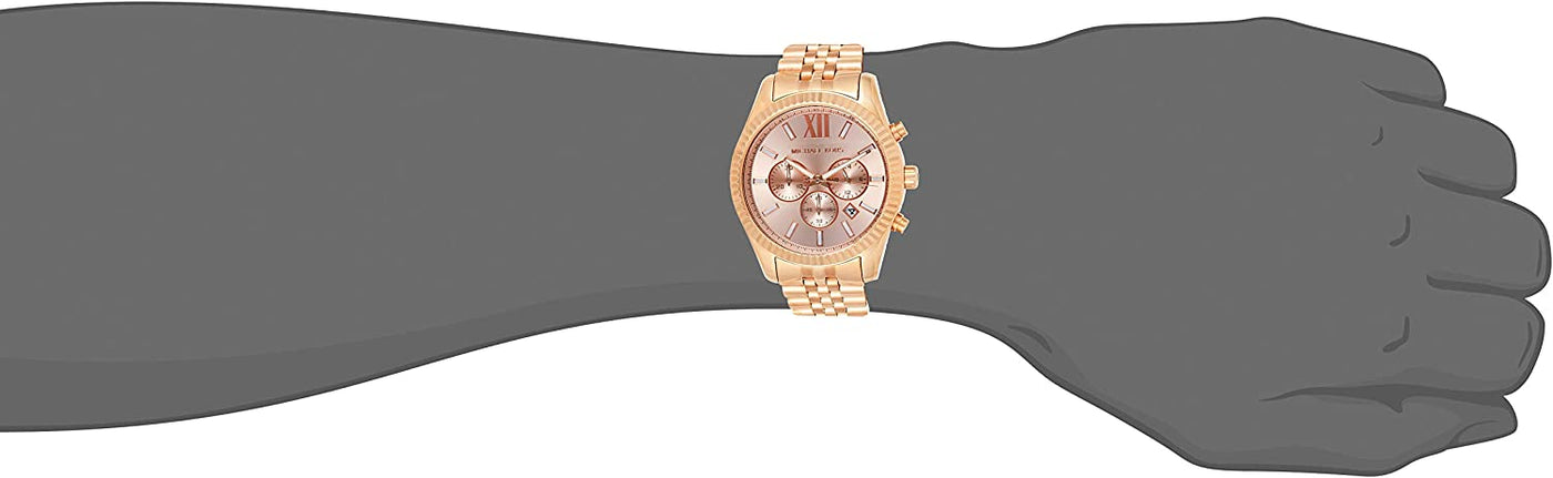 Michael Kors Lexington Chronograph Rose Dial Rose Gold plated Men s Wa Watches of America