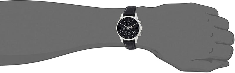 Hugo Boss Jet Black Dial Leather Strap Men's Watch HB1513279 - Watches of America #6