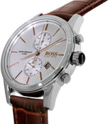 Hugo Boss Jet Silver Brown Leather Men's Watch  HB1513280 - Watches of America #4