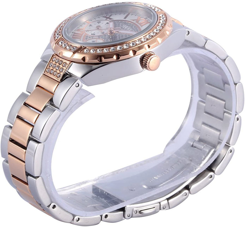 GUESS Women's  Sparkling Hi-Energy Silver- And Rose Gold-Tone Watch W0111l4 - Watches of America #3