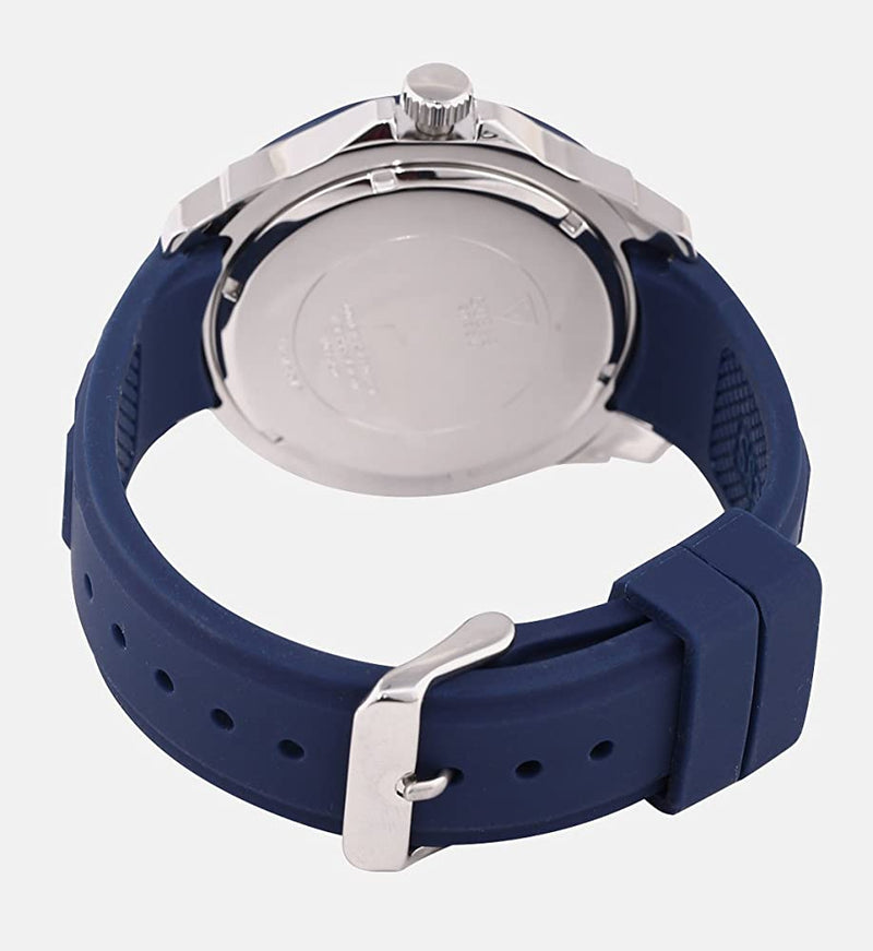 Guess Trade Blue Dial Blue Silicone Strap Men's Watch W0967G2 - Watches of America #3