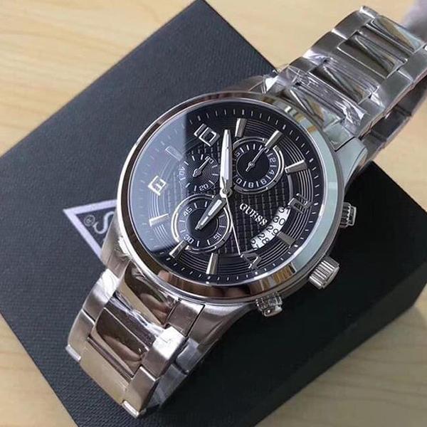Guess Exec Chronograph Dial Silver-Tone Men's Watch W0075G1 - Watches of America #3