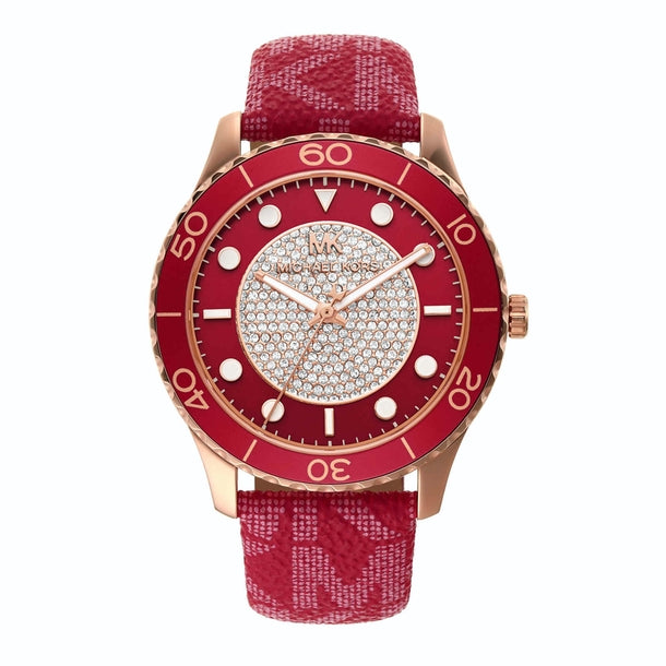 Michael Kors Runway Analogue Red Dial Women's Watch  MK7179 - Watches of America