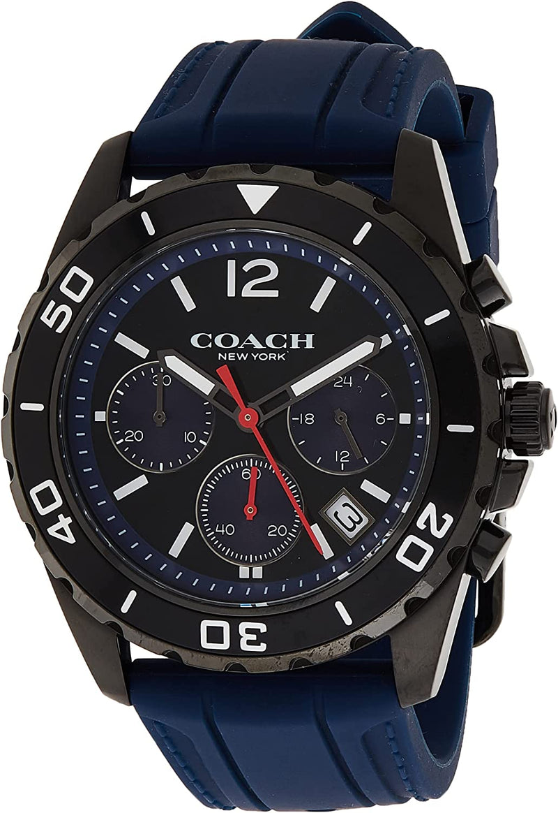 Coach Kent Chronograph Blue Silicon Strap Men's Watch  14602566 - Watches of America