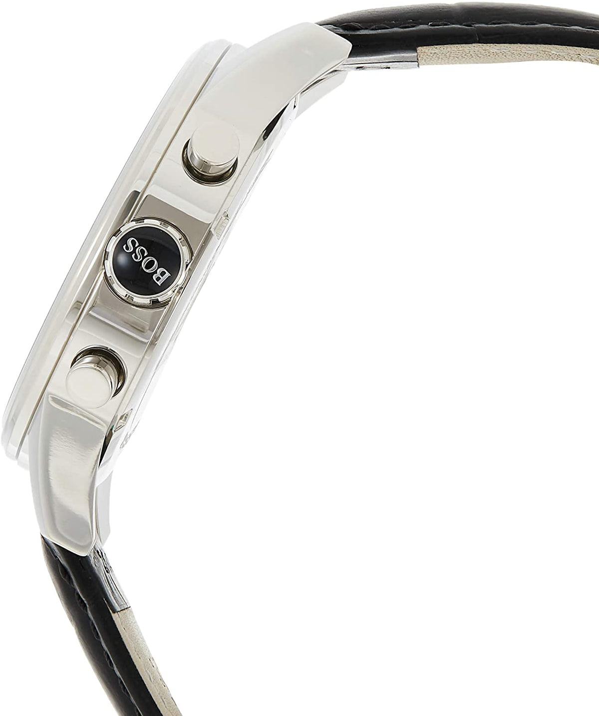 Hugo Boss Jet Black Dial Leather Strap Men's Watch 1513282