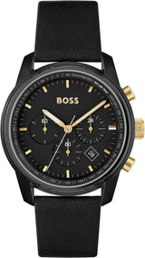 Hugo Boss Trace Chronograph Leather Men's Watch  1514003 - Watches of America