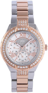 GUESS Women's  Sparkling Hi-Energy Silver- And Rose Gold-Tone Watch  W0111l4 - Watches of America
