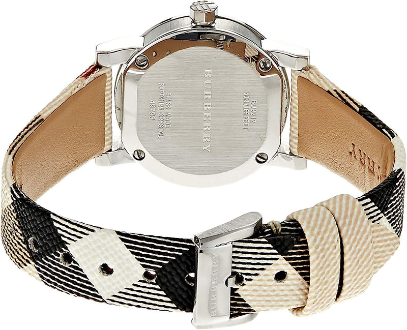 Burberry Ladies Silver Dial Nova Check Leather Women's Watch BU9212 - Watches of America #3