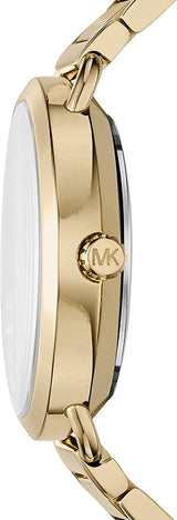 Michael Kors Portia Reloj de mujer en tono dorado con esfera de cristal negro MK3794