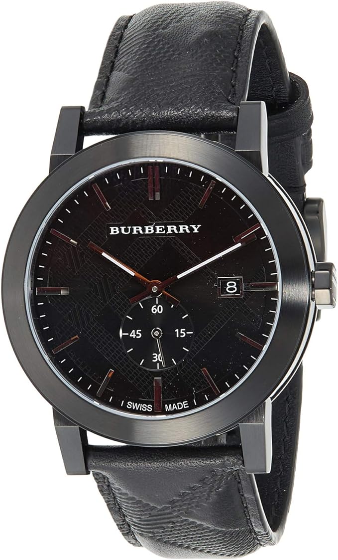 Burberry City Black Leather Strap Men's Watch  BU9906 - Watches of America