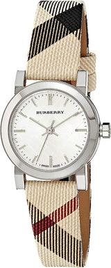 Burberry Ladies Silver Dial Nova Check Leather Women's Watch  BU9212 - Watches of America