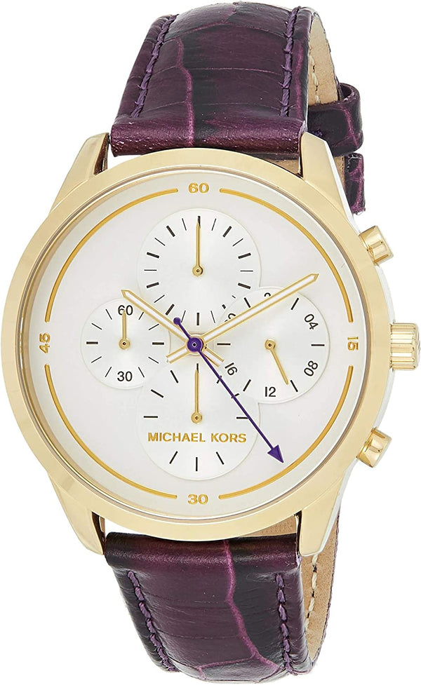 Michael Kors Slater Purple Leather Women's Watch  MK2687 - Watches of America