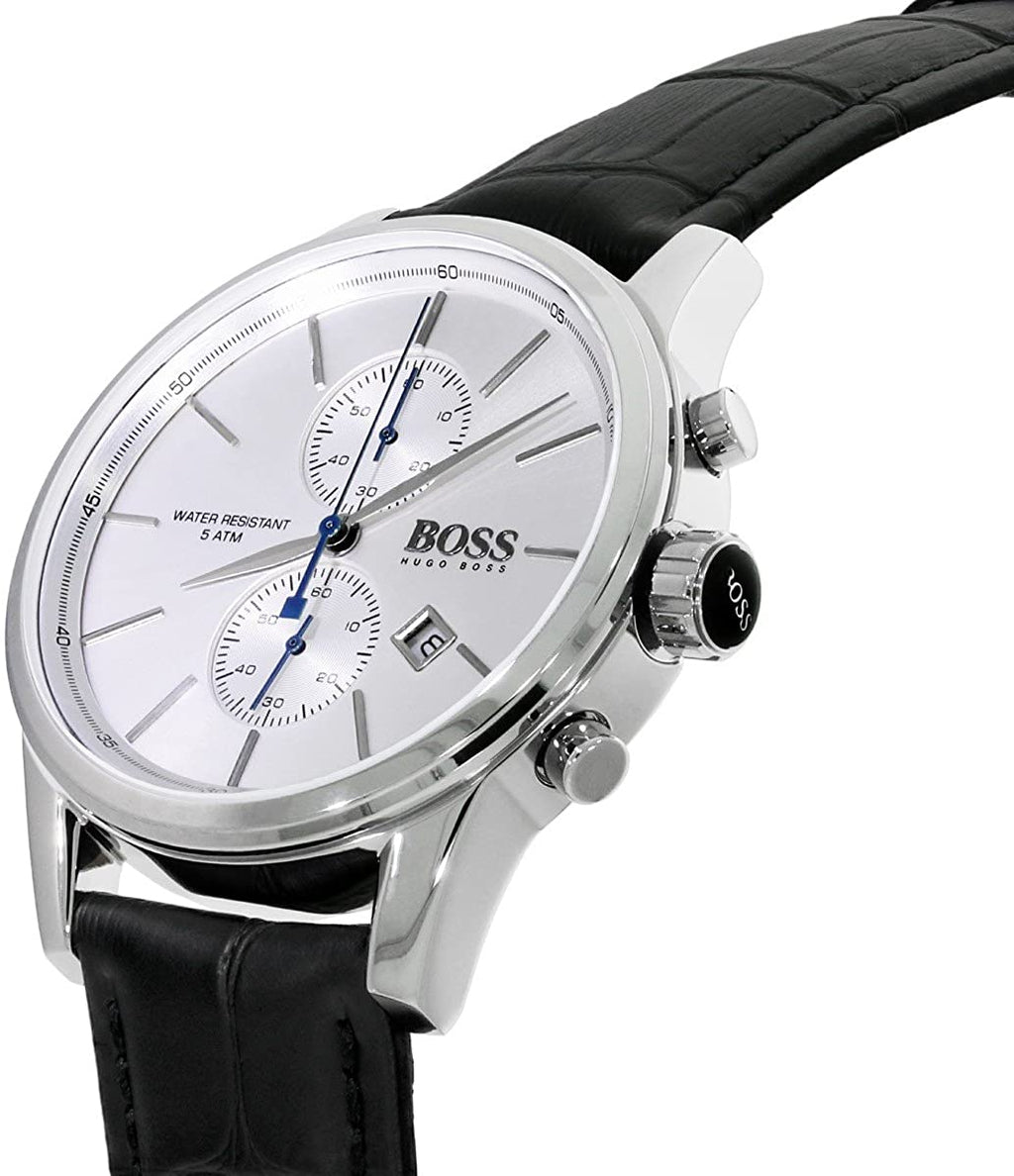 Hugo Boss Jet Black Dial Leather Strap Men s Watch 1513282 Watches of America