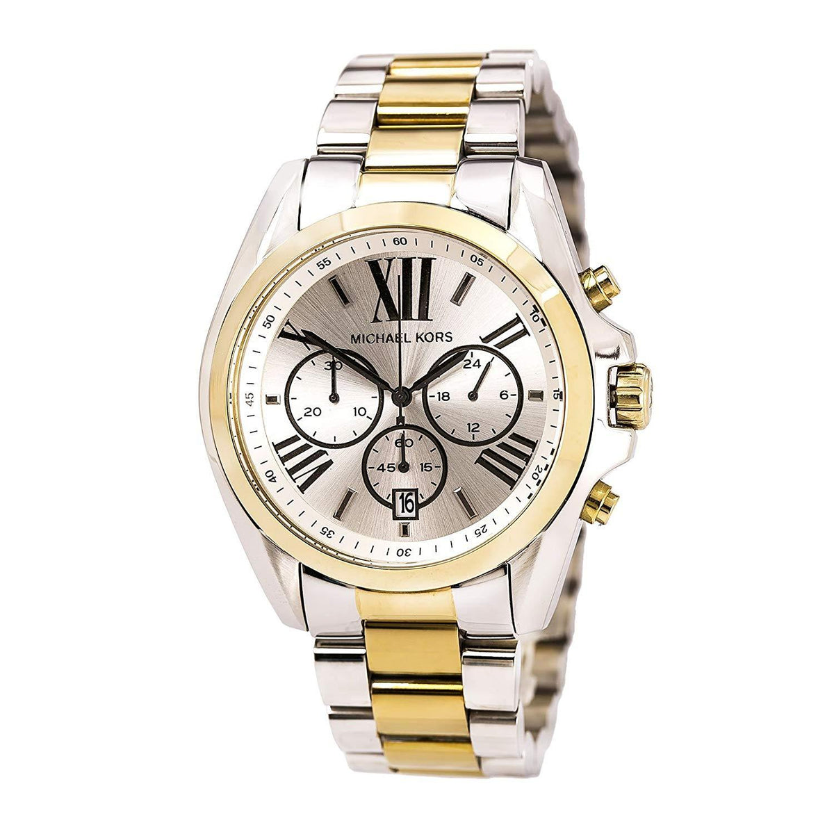 Michael Kors Parker Chronograph Silver Dial Two-tone Women's