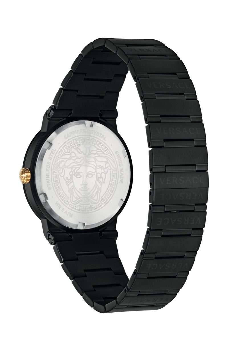 Versace Greca Logo-VI Black Stainless Steel Men's Watch VEVI00620 - Watches of America #3