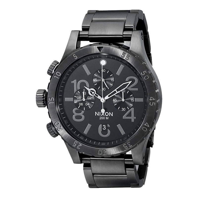 Nixon 48-20 Chrono Black Dial Gunmetal Ion-plated Men's Watch Men's Watch  A486-632 - Watches of America