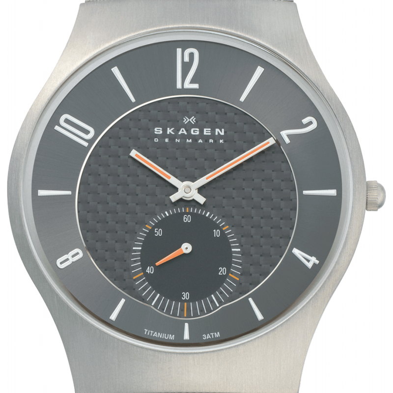 Skagen Grey Titanium Strap and Black/Grey Dial Men's Watch 805XLTTM - Watches of America #2