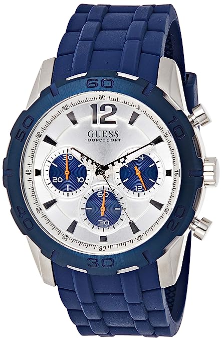 Guess Caliber Analog Silver Dial Men's  Men's Watch  W0864G6 - Watches of America
