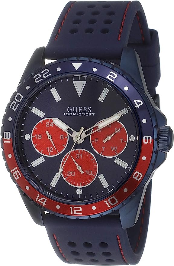 Guess Men's Blue Analog Silicone Band  Men's Watch  W1108G1 - Watches of America