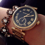 Michael Kors Skylar Reloj para mujer con esfera negra y tono dorado MK5989