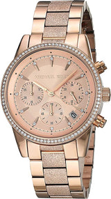Michael Kors Ritz Chronograph Rose Gold Tone Women's Watch  MK6598 - Watches of America