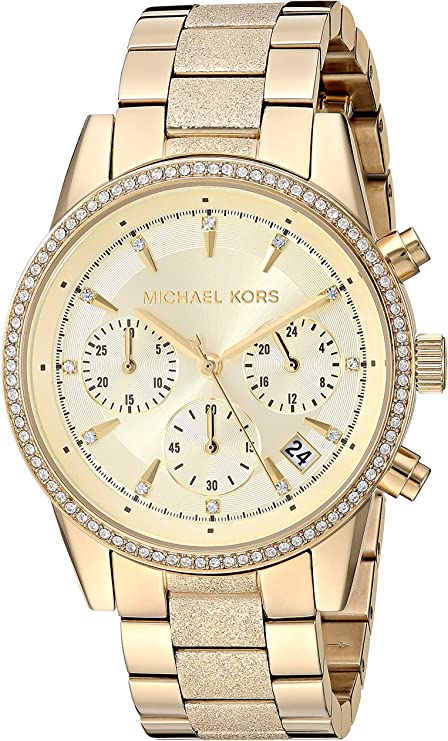 Michael Kors Ritz Chronograph Gold Tone Women's Watch  MK6597 - Watches of America