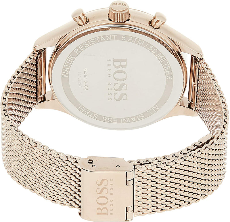 Hugo Boss Men's Companion Rose Gold-Tone Steel Bracelet Watch HB1513548 - Watches of America #2