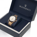 Reloj Maserati Traguardo Cronógrafo Cuarzo Esfera Blanca Hombre R8873612011