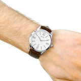 Hugo Boss Ambassador White Dial Leather Strap Men's Watch 1513021 - Watches of America #6