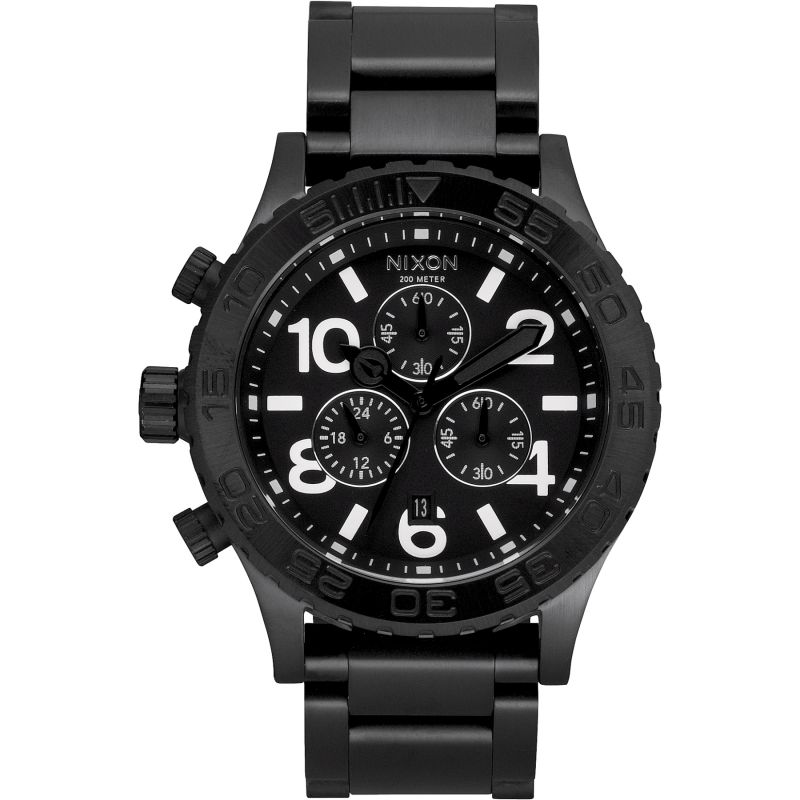 Nixon 42-20 Chrono Black Dial Steel Men's Watch Men's Watch  A037-001 - Watches of America