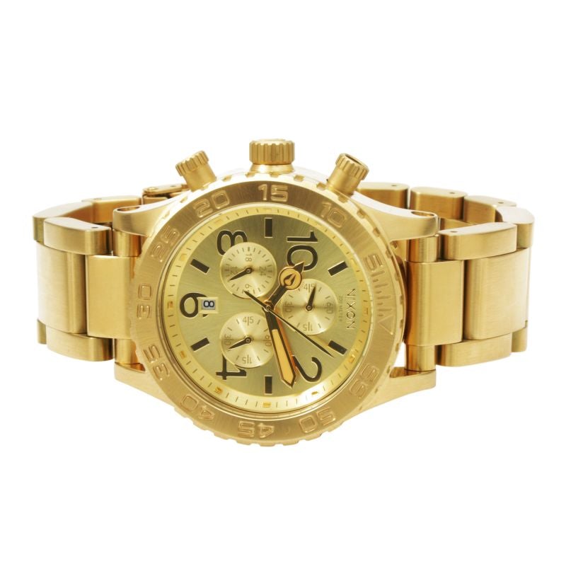 Nixon 42-20 Chrono Champagne Dial Gold Tone Men's Watch A037-502 - Watches of America #2