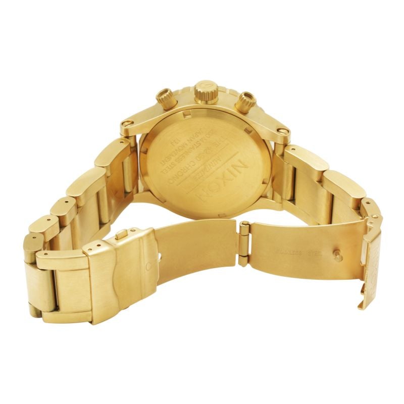 Nixon 42-20 Chrono Champagne Dial Gold Tone Men's Watch A037-502