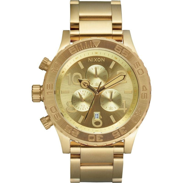 Nixon 42-20 Chrono Champagne Dial Gold Tone Men's Watch  A037-502 - Watches of America