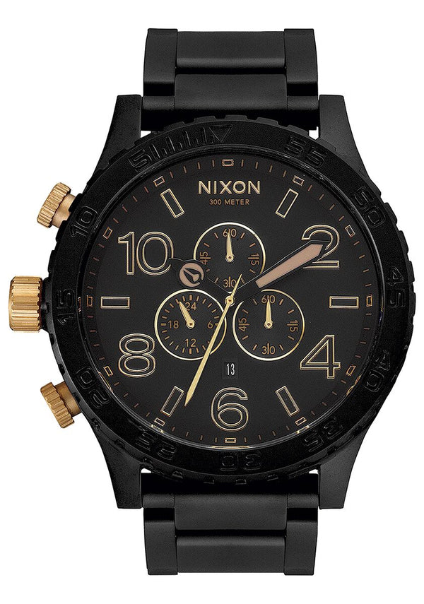 Nixon 51-30 Chronograph Matte Black & Gold Men's Watch  A083-1041 - Watches of America